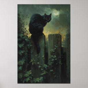 Poster Oeuvre d'art murale du chat noir, Art gothique du