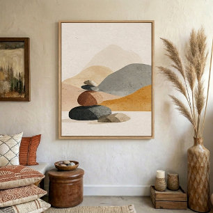 Poster Œuvre d'art murale en pierres neutres pour décorat