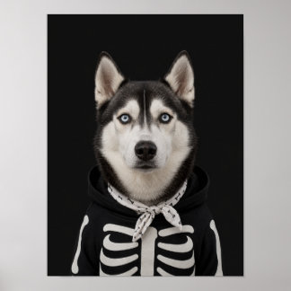 Poster Œuvre d'art murale Husky — Portrait de squelette d