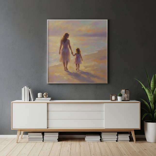 Poster Œuvre d'art murale mère et fille (Créateur téléchargé)