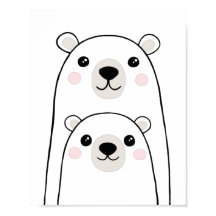 Oeuvre d'art murale ours mignons pour enfants