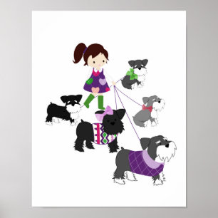 Poster Œuvre d'art murale pour nurserie Schnauzer
