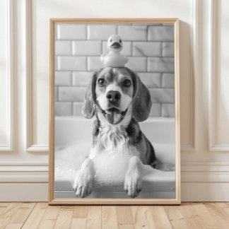 Poster Oeuvre d'art murale pour salle de bain Beagle, Chi