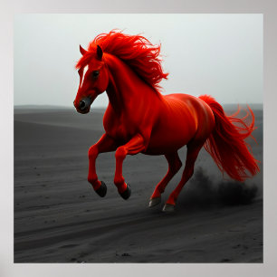 Poster Œuvre d'art murale représentant un puissant cheval