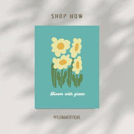 Poster Œuvre d'art murale rétro Daisy Bloom With Grace