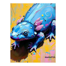 Œuvre d'art murale salamandre colorée – Amphibiens