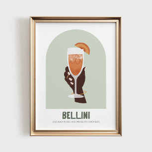 Poster Œuvre d'art murale sur le cocktail Bellini, Cockta