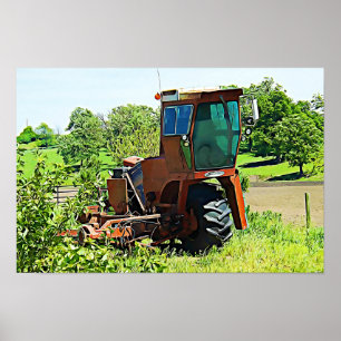 Poster Œuvre d'art numérique du tracteur du Midwest