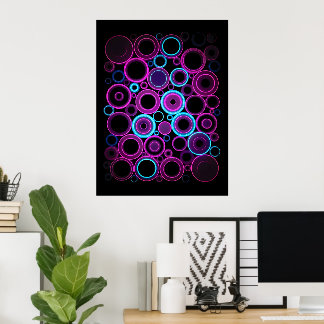 Poster Œuvre d'art numérique Matrix Synthwave Électrique