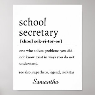 Poster Œuvre d'art personnalisée pour secrétaire d'école