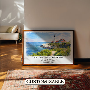 Poster Œuvre d'art personnalisée sur le phare de Portland