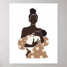 Œuvre d'art représentant une mère noire abstraite