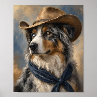 Poster Œuvre d'art sur berger australien — Trail Boss Cow