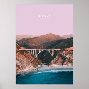 Poster Oeuvre d'artisanat de voyage de Big Sur, Californi