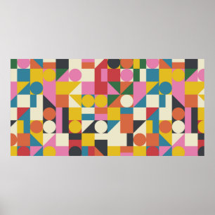 Poster OEuvre de composition Bauhaus réalisée avec la plu