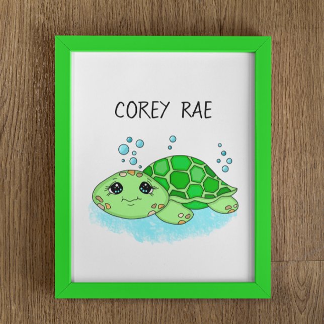 Poster Oeuvre de tortue personnalisée (Créateur téléchargé)
