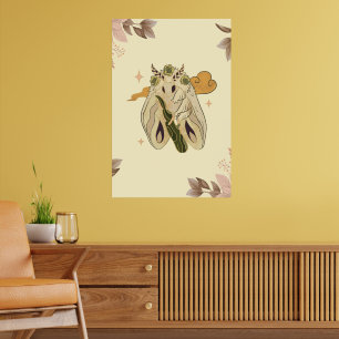 Poster Oeuvre Graphique Mystique, Fae Moth Beige