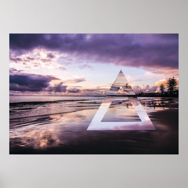 Poster Oeuvre murale Abstraite - Sables pourpres Moody (Devant)