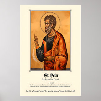 Poster Œuvre murale de l'apôtre Saint-Pierre – Icône du p