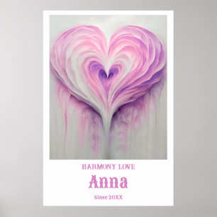 Poster OEuvre murale personnalisée avec nom et date spéci