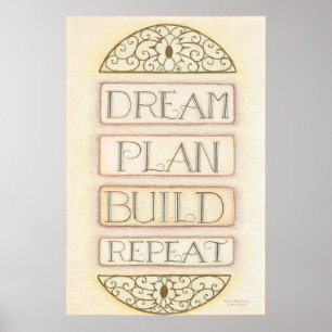 Poster Œuvre murale « Rêver, planifier, construire, répét