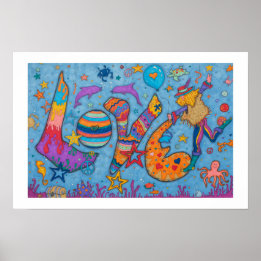 Poster OEuvre originale "Love" de Cindy Higby