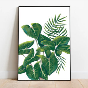 Poster Oeuvre Plante moderne, Feuilles tropicaux, Art Ver