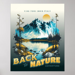 Poster Oeuvres d'art vintages modernes Montagnes et couch