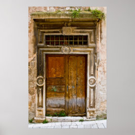 Poster of old, destroyed ancient doorway, Croatia