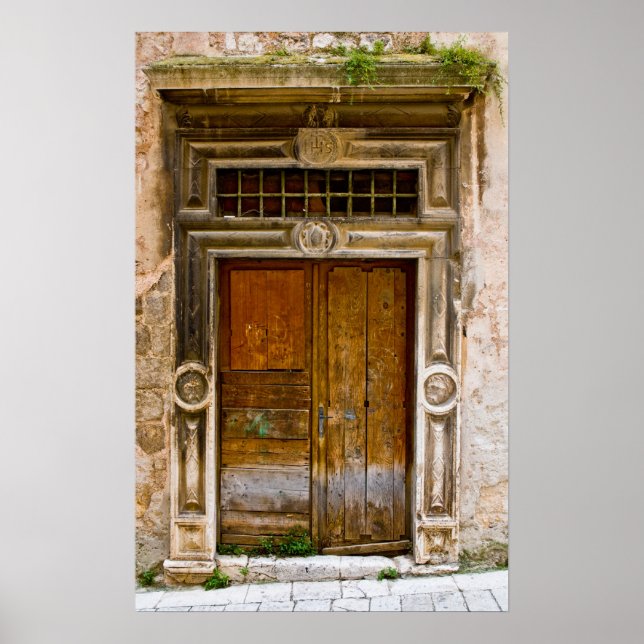 Poster of old, destroyed ancient doorway, Croatia (Vorne)