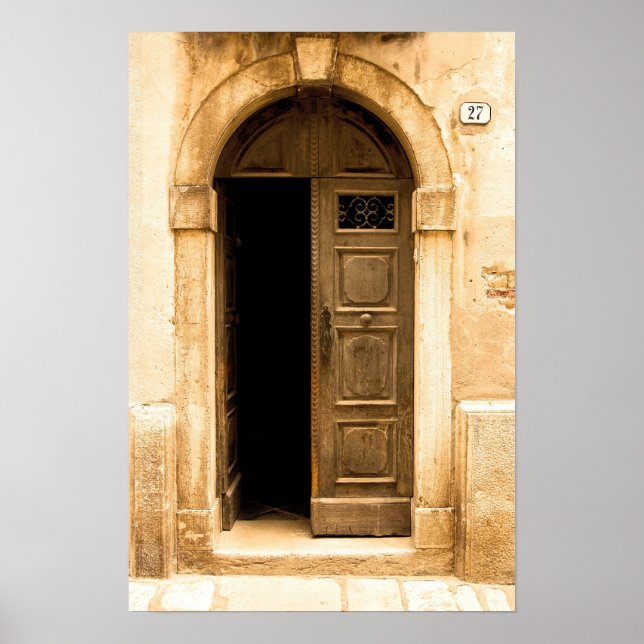 Poster of old door in ancient building, Croatia (Vorne)