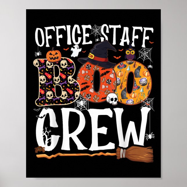 Poster Office Staff Boo Crew Funny Halloween Matching Cos (Devant)