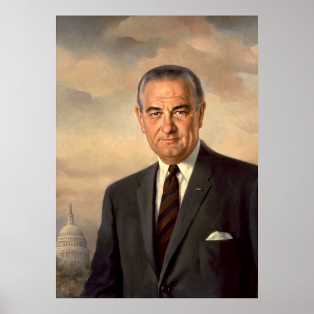 Poster officiel de portrait Lyndon Johnson (Devant)