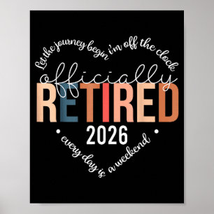 Poster Officiellement Retraité 2025 Chemise Cœur Pour Fem