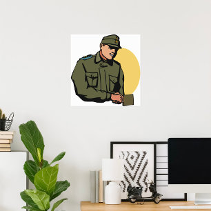 Poster Officier militaire Soldat de l'Armée rétro