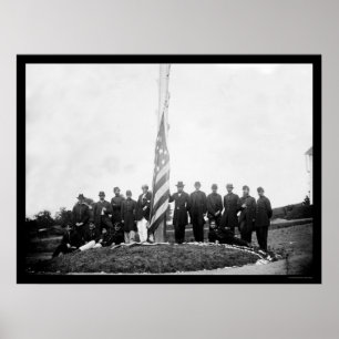 Poster Officiers battant le drapeau près de Georgetown 18