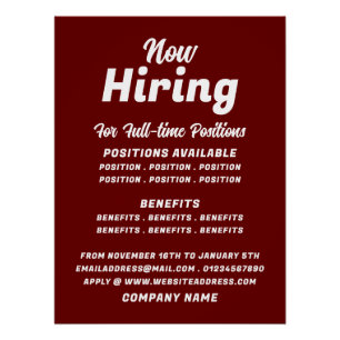 Poster Offre d'emploi à la mode Recrutement Publicité