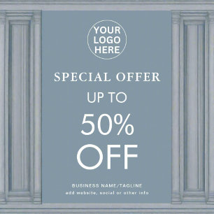 Poster Offre spéciale l Solde final Remise Dusty Blue