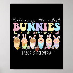 Poster Offrir Les Plus Cuttes Bunnies Pâques Travail Et D