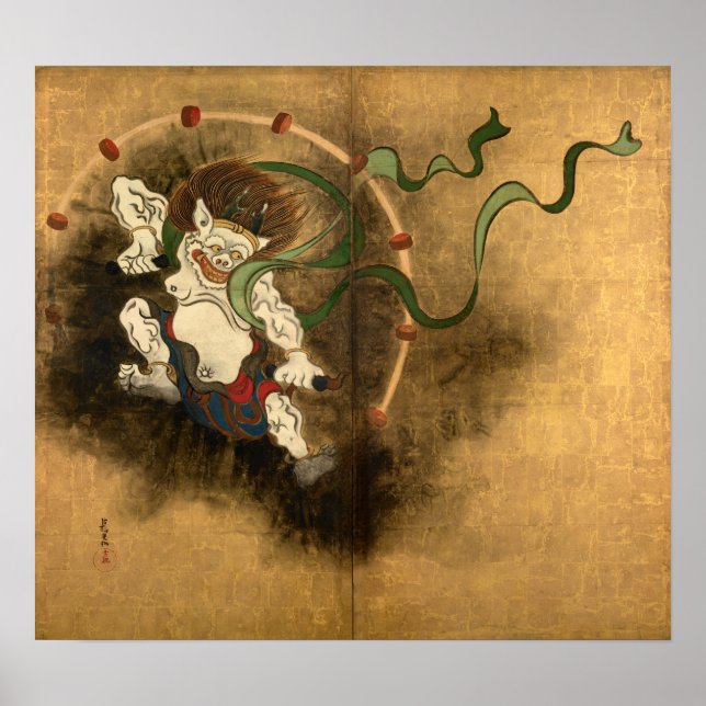 Poster Ogata Kōrin Thunder God (Devant)