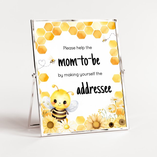 Poster Oh Babee Bee Baby shower Enveloppe Station (Oh Babee Baby Shower Envelope Station Sign)