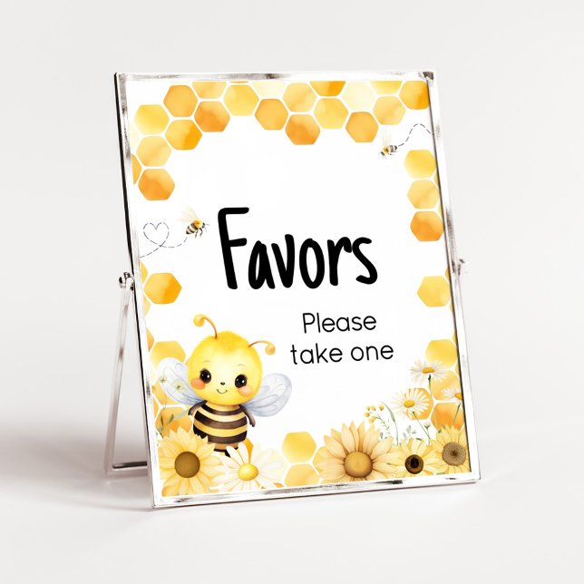 Poster Oh Babee Bee Baby shower Faveurs (Oh Babee Baby Shower Favors Sign)