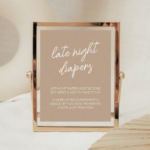 Poster Oh Baby Brown Minimaliste Late Night Diapers