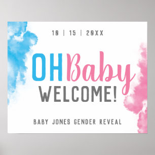 Poster Oh Baby Genre Révéler Bienvenue Fumée Fête de la b