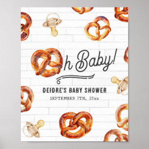Poster Oh Baby Pretzels & Pacifiers Baby shower Bienvenue