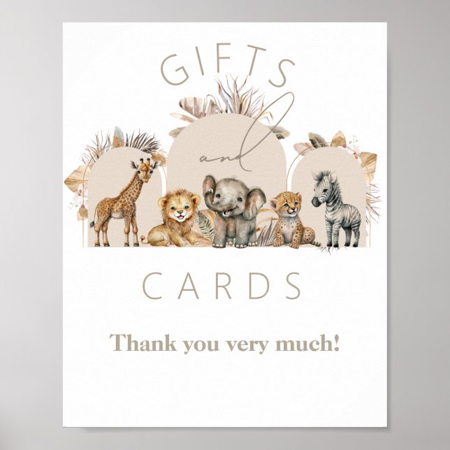 Poster Oh Baby Safari Animaux Boho Baby showers cadeaux (Devant)
