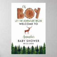 Oh Boy - Rustic Boy Baby shower Woodland Bienvenue