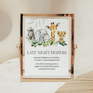 Poster Oh Boy Safari Baby shower Late Night Diapés