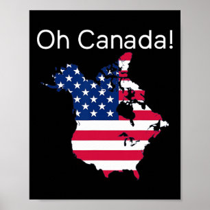 Poster Oh Canada Chemise Carte De Usa Funny Trump 2025 2