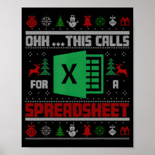 Poster Oh ceci nécessite un pull de Noël de tableur